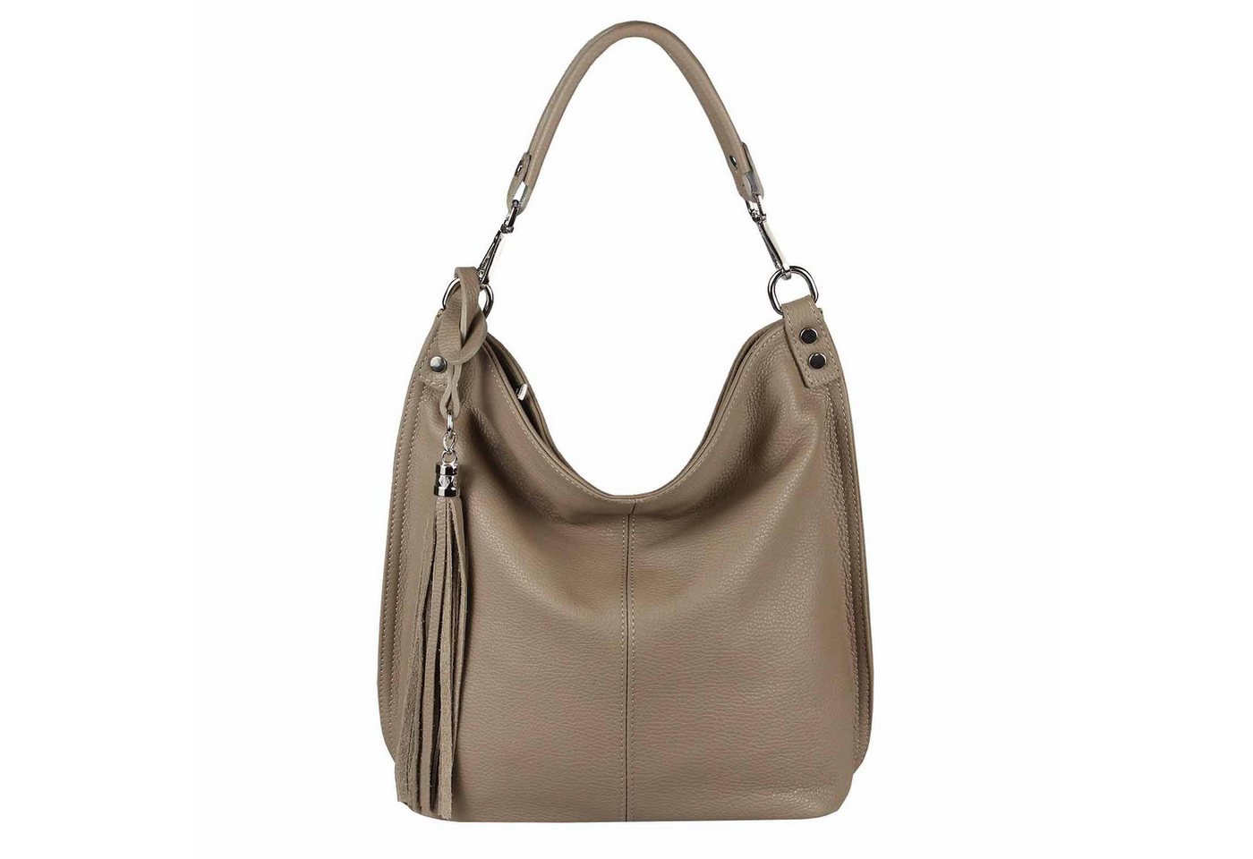 ITALYSHOP24 Schultertasche MADE IN ITALY XL Damen Nappa Leder Handtasche Shopper Umhängetasche, große 3xFach geteiltes Hauptfach, Freizeit Abend Reise Sport Urlaub von ITALYSHOP24