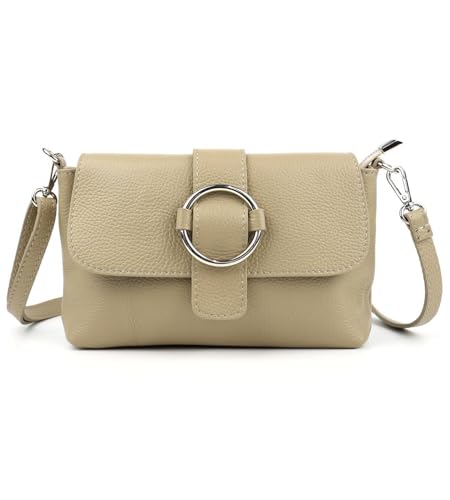 Made in Italy Damen Leder Tasche Umhängetasche Cross Over Body Messenger Bag Echtleder Ledertasche Schultertasche Brusttasche Hüfttasche Gürteltasche Clutch Abendtasche Taupe Made in Italy Damen Leder Tasche Umhängetasche Cross Over Body Messenger Bag Echtleder Ledertasche Schultertasche Brusttasche Hüfttasche Gürteltasche Clutch Abendtasche Taupe von ITALYSHOP24