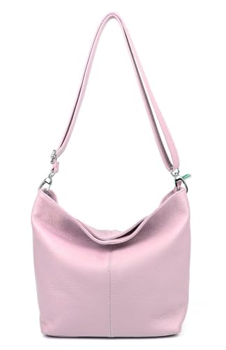Made in Italy Damen Leder Tasche Umhängetasche Shopper Cross Over Body Bag Handtasche Ledertasche Schultertasche Hobo Bag Flieder Made in Italy Damen Leder Tasche Umhängetasche Shopper Cross Over Body Bag Handtasche Ledertasche Schultertasche Hobo Bag Flieder von ITALYSHOP24