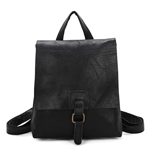 OBC Damen Rucksack Tasche Crossbody Handtasche Messenger Schultertasche Umhängetasche Shopper Vintage Kuriertasche Überschlagtasche Leder Optik Schwarz OBC Damen Rucksack Tasche Crossbody Handtasche Messenger Schultertasche Umhängetasche Shopper Vintage Kuriertasche Überschlagtasche Leder Optik Schwarz von ITALYSHOP24