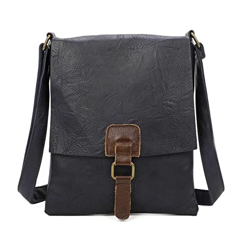 OBC Damen Tasche Crossbody Handtasche Messenger Schultertasche Umhängetasche Shopper Tablettasche bis ca. 7-8 Zoll Henkeltasche Überschlagtasche Leder Optik Dunkelblau OBC Damen Tasche Crossbody Handtasche Messenger Schultertasche Umhängetasche Shopper Tablettasche bis ca. 7-8 Zoll Henkeltasche Überschlagtasche Leder Optik Dunkelblau von ITALYSHOP24