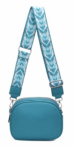 OBC Damen Tasche Crossbody Umhängetasche Bodybag Schultertasche Metallic Handytasche Crossover Damentasche Kunstleder Schmucktasche Handtasche Reise Türkis OBC Damen Tasche Crossbody Umhängetasche Bodybag Schultertasche Metallic Handytasche Crossover Damentasche Kunstleder Schmucktasche Handtasche Reise Türkis von ITALYSHOP24