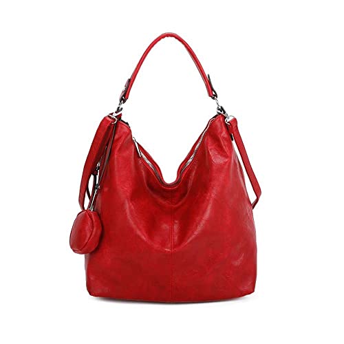 OBC Damen Tasche Shopper Hobo-Bag Schultertasche Umhängetasche Handtasche Damentasche Reisetasche Beuteltasche Leder Optik Rot OBC Damen Tasche Shopper Hobo-Bag Schultertasche Umhängetasche Handtasche Damentasche Reisetasche Beuteltasche Leder Optik Rot von ITALYSHOP24