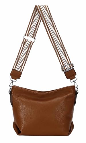OBC Damen Tasche Shopper Hobo-Bags Crossbody Schultertasche Umhängetasche Handtasche Gürteltasche Crossover Kunst-Leder Cognac OBC Damen Tasche Shopper Hobo-Bags Crossbody Schultertasche Umhängetasche Handtasche Gürteltasche Crossover Kunst-Leder Cognac von ITALYSHOP24