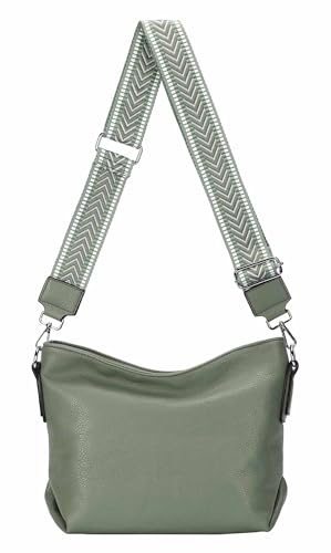 OBC Damen Tasche Shopper Hobo-Bags Crossbody Schultertasche Umhängetasche Handtasche Gürteltasche Crossover Kunst-Leder Grün OBC Damen Tasche Shopper Hobo-Bags Crossbody Schultertasche Umhängetasche Handtasche Gürteltasche Crossover Kunst-Leder Grün von ITALYSHOP24