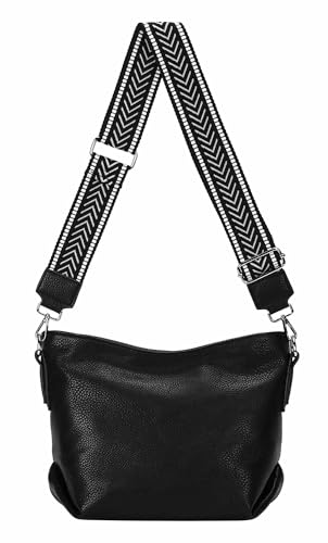 OBC Damen Tasche Shopper Hobo Bags Crossbody Schultertasche Umhängetasche Handtasche Gürteltasche Crossover Kunst Leder Schwarz V1 OBC Damen Tasche Shopper Hobo Bags Crossbody Schultertasche Umhängetasche Handtasche Gürteltasche Crossover Kunst Leder Schwarz V1 von ITALYSHOP24