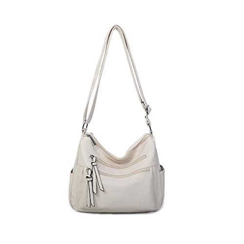 OBC Damen Tasche Shopper Schultertasche Umhängetasche Crossbody Henkeltasche Beuteltasche Crossover Handtasche City Bag Reise Kunst-Leder Beige OBC Damen Tasche Shopper Schultertasche Umhängetasche Crossbody Henkeltasche Beuteltasche Crossover Handtasche City Bag Reise Kunst-Leder Beige von ITALYSHOP24