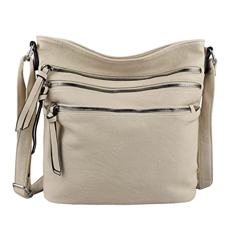OBC Damen Tasche Shopper Schultertasche Umhängetasche Crossover Crossbody Henkeltasche Beuteltasche Handtasche City Bag Reise Kunst-Leder Beige OBC Damen Tasche Shopper Schultertasche Umhängetasche Crossover Crossbody Henkeltasche Beuteltasche Handtasche City Bag Reise Kunst-Leder Beige von ITALYSHOP24