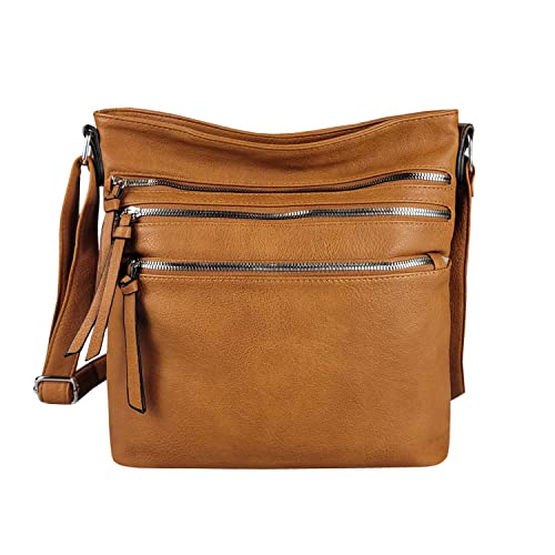 OBC Damen Tasche Shopper Schultertasche Umhängetasche Crossover Crossbody Henkeltasche Beuteltasche Handtasche City Bag Reise Kunst-Leder Cognac OBC Damen Tasche Shopper Schultertasche Umhängetasche Crossover Crossbody Henkeltasche Beuteltasche Handtasche City Bag Reise Kunst-Leder Cognac von ITALYSHOP24