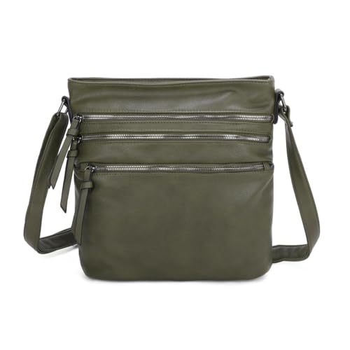 OBC Damen Tasche Shopper Schultertasche Umhängetasche Crossover Crossbody Henkeltasche Beuteltasche Handtasche City Bag Reise Kunst-Leder Olivgrün OBC Damen Tasche Shopper Schultertasche Umhängetasche Crossover Crossbody Henkeltasche Beuteltasche Handtasche City Bag Reise Kunst-Leder Olivgrün von ITALYSHOP24