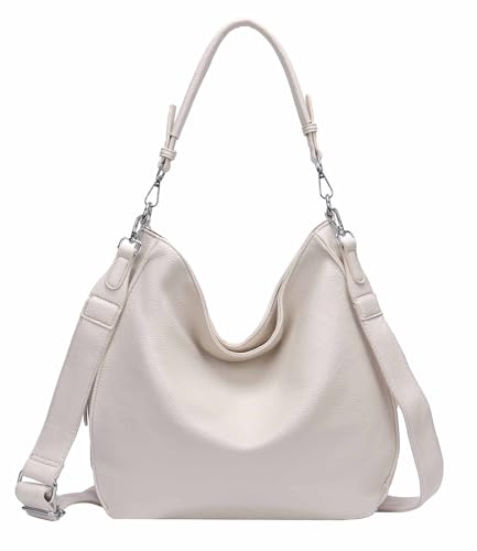 OBC Damen Tasche XXL Shopper Hobo Bag Schultertasche Crossbody Umhängetasche Beuteltasche Handtasche Crossover Leder Optik Beige OBC Damen Tasche XXL Shopper Hobo Bag Schultertasche Crossbody Umhängetasche Beuteltasche Handtasche Crossover Leder Optik Beige von ITALYSHOP24