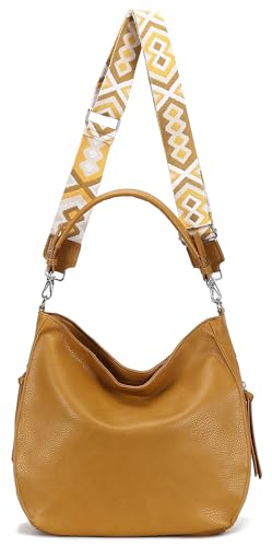 OBC Damen Tasche XXL Shopper Hobo Bag Schultertasche Crossbody Umhängetasche Beuteltasche Handtasche Crossover Leder Optik Gelb OBC Damen Tasche XXL Shopper Hobo Bag Schultertasche Crossbody Umhängetasche Beuteltasche Handtasche Crossover Leder Optik Gelb von ITALYSHOP24