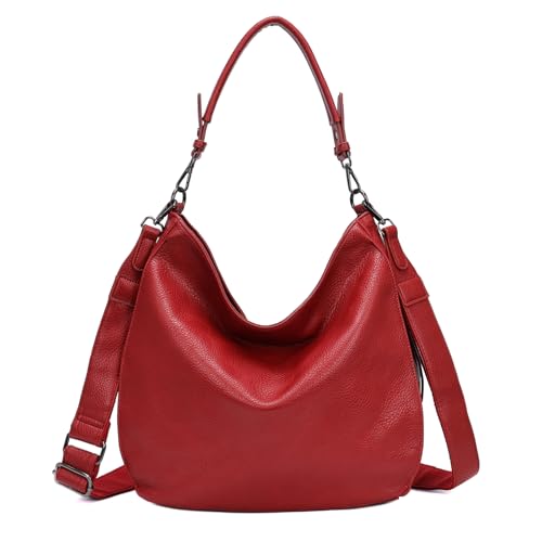 OBC Damen Tasche XXL Shopper Hobo Bag Schultertasche Crossbody Umhängetasche Beuteltasche Handtasche Crossover Leder Optik Rot OBC Damen Tasche XXL Shopper Hobo Bag Schultertasche Crossbody Umhängetasche Beuteltasche Handtasche Crossover Leder Optik Rot von ITALYSHOP24