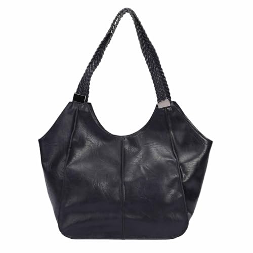 OBC Damen XXL Tasche Schultertasche Shopper Businesstasche Umhängetasche Workbag Henkeltasche Reisetasche FLECHTOPTIK Henkel Leder Optik Dunkelblau OBC Damen XXL Tasche Schultertasche Shopper Businesstasche Umhängetasche Workbag Henkeltasche Reisetasche FLECHTOPTIK Henkel Leder Optik Dunkelblau von ITALYSHOP24