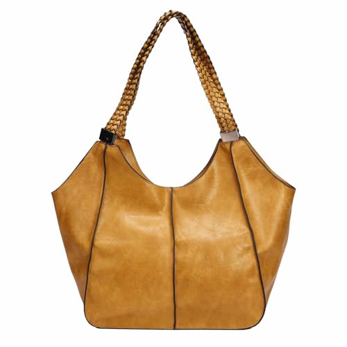 OBC Damen XXL Tasche Schultertasche Shopper Businesstasche Umhängetasche Workbag Henkeltasche Reisetasche FLECHTOPTIK Henkel Leder Optik Gelb OBC Damen XXL Tasche Schultertasche Shopper Businesstasche Umhängetasche Workbag Henkeltasche Reisetasche FLECHTOPTIK Henkel Leder Optik Gelb von ITALYSHOP24