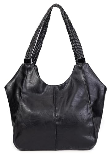 OBC Damen XXL Tasche Schultertasche Shopper Businesstasche Umhängetasche Workbag Henkeltasche Reisetasche FLECHTOPTIK Henkel Leder Optik Schwarz OBC Damen XXL Tasche Schultertasche Shopper Businesstasche Umhängetasche Workbag Henkeltasche Reisetasche FLECHTOPTIK Henkel Leder Optik Schwarz von ITALYSHOP24