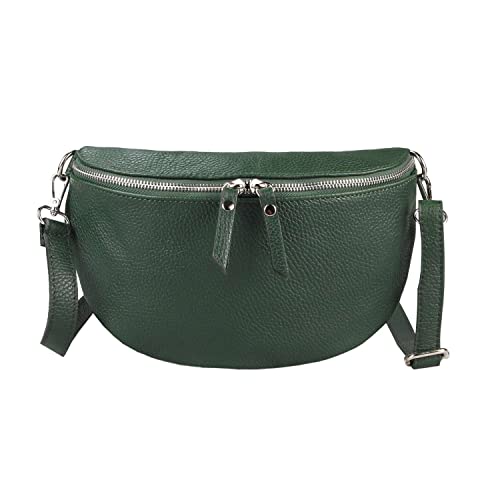 OBC Made in Italy Damen Leder Tasche Medium Handytasche Gürteltasche Crossbody Hüfttasche Bauchtasche Umhängetasche Cross-Over Bodybag Schultertasche Kosmetiktasche Dunkelgrün OBC Made in Italy Damen Leder Tasche Medium Handytasche Gürteltasche Crossbody Hüfttasche Bauchtasche Umhängetasche Cross-Over Bodybag Schultertasche Kosmetiktasche Dunkelgrün von ITALYSHOP24