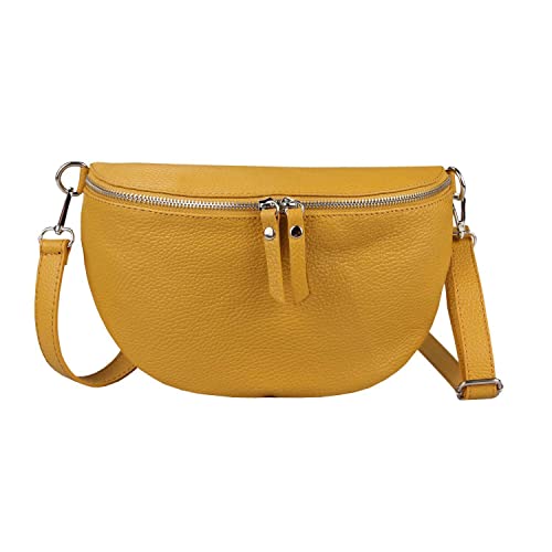 OBC Made in Italy Damen Leder Tasche Medium Handytasche Gürteltasche Crossbody Hüfttasche Bauchtasche Umhängetasche Cross-Over Bodybag Schultertasche Kosmetiktasche Senfgelb OBC Made in Italy Damen Leder Tasche Medium Handytasche Gürteltasche Crossbody Hüfttasche Bauchtasche Umhängetasche Cross-Over Bodybag Schultertasche Kosmetiktasche Senfgelb von ITALYSHOP24