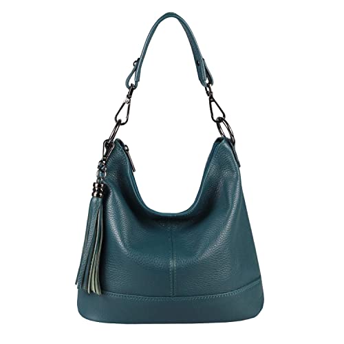 OBC Made in Italy Damen Leder Tasche Umhängetasche Shopper Schultertasche Handtasche Crossbody Hobo Bag Crossover Ledertasche Damentasche Fransen Petrol OBC Made in Italy Damen Leder Tasche Umhängetasche Shopper Schultertasche Handtasche Crossbody Hobo Bag Crossover Ledertasche Damentasche Fransen Petrol von ITALYSHOP24