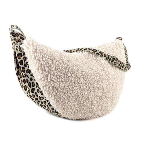 OBC Made in Italy Damen Teddyfell Tasche Leo Muster Plüsch Wildleder Schultertasche Bodybag Umhängetasche Crossbody Beige L OBC Made in Italy Damen Teddyfell Tasche Leo Muster Plüsch Wildleder Schultertasche Bodybag Umhängetasche Crossbody Beige L von ITALYSHOP24