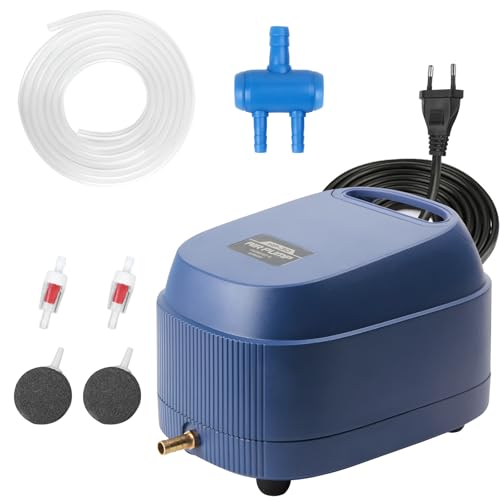 ITIY Kommerzielle Aquarium Luftpumpe, 10W Ultra Leise Regensichere Aquarium Sauerstoffpumpe, Einstellbare Fisch Tank Flüster Belüfter Kit für Teich Aquakultur Garten Reservoirs mit Zubehör von ITIY