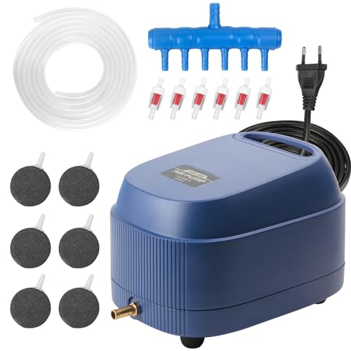 ITIY Kommerzielle Aquarium Luftpumpe, 20W Ultra Leise Regensichere Aquarium Sauerstoff Pumpe, Einstellbare Fisch Tank Flüster Belüfter Kit für Teich Aquakultur Garten Reservoirs mit Zubehör von ITIY