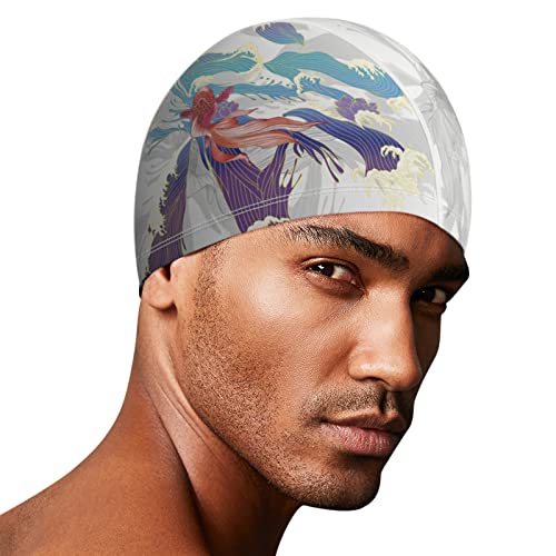 ITODA Badekappe Unisex Bademütze Groß Schwimmkappe rutschfest Schwimmmütze Ohrenschutz Schwimmhaube Modern Duschkappe Elastisch Badehaube Fischmuster Swimming Cap für Langes/Kurzes Haar Damen Herren ITODA Badekappe Unisex Bademütze Groß Schwimmkappe rutschfest Schwimmmütze Ohrenschutz Schwimmhaube Modern Duschkappe Elastisch Badehaube Fischmuster Swimming Cap für Langes/Kurzes Haar Damen Herren von ITODA