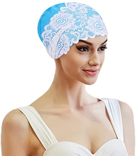 ITODA Badekappe Damen Bademütze wasserdichte Schwimmhaube Mädchen Sommermütze mit Spitze Schwimmmütze Blumen Schwimmkappe Swimming Cap Elastische Badehaube für Lange/Kurze Haare Schwimmzubehör ITODA Badekappe Damen Bademütze wasserdichte Schwimmhaube Mädchen Sommermütze mit Spitze Schwimmmütze Blumen Schwimmkappe Swimming Cap Elastische Badehaube für Lange/Kurze Haare Schwimmzubehör von ITODA