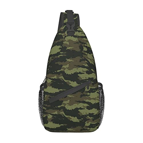 Camouflage-Weltkarte-Umhängetasche, Sling-Brust-Umhängetasche für Herren und Damen, für Freizeit und Reisen von IUBBKI