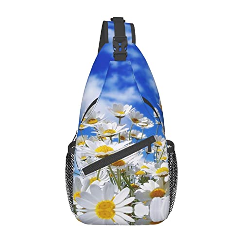 Duftende Gänseblümchen-Blumen-Schafe, hohe Speicherkapazität, Brusttasche, diagonaler Sling-Rucksack, Umhängetasche für Männer und Frauen von IUBBKI