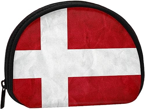 Flagge von Dänemark für Damen und Mädchen, niedliche modische Geldbörse, Geldbörse, Tasche, Kleingeldtasche, Schlüsselhalter von IUBBKI