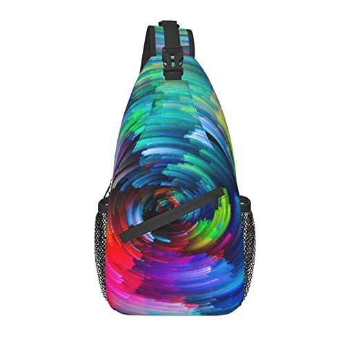 Sling Bag, Multicolor Print Crossbody Sling Rucksack für lässige Schulter Damen und Herren von IUBBKI