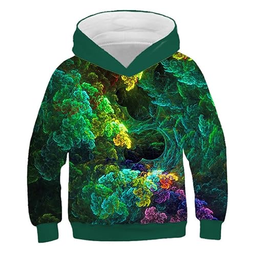 IUERVPS 4-13 Jahre Kinder 3D Hoodies Tier Tiger Wasser Trinken Wolf Pferd Katze Löwe Bedruckt Kinder Pullover Jungen Mädchen Kapuzenpullover(Picture Show TNT-442,150) von IUERVPS