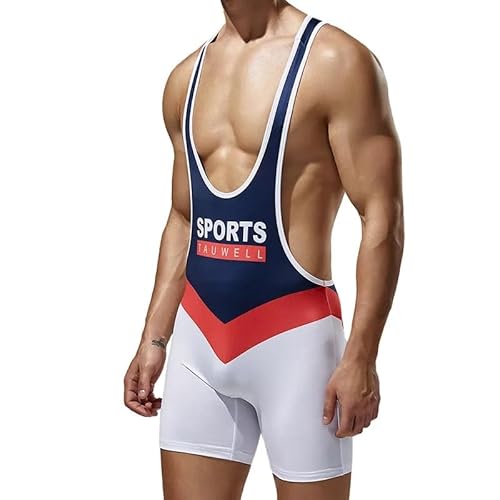 IUERVPS Männer Wrestling Singlet Sport Unterhemden Atmungsaktive Unterwäsche Trikot Unterwäsche Einteilige Overalls Weste(White1,M) von IUERVPS