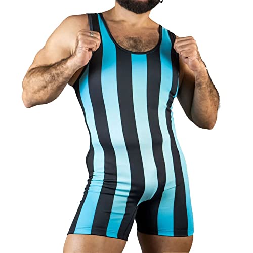 IUERVPS Wrestling Singlets Anzug Boxing Bodysuit Männer Bademode Gym Sport Fitness Skinsuit Ärmellose Laufbekleidung(2,S) von IUERVPS