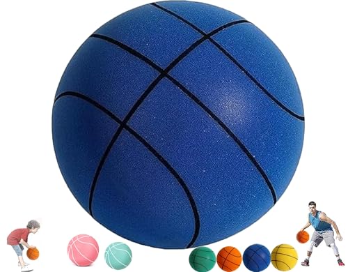 IVMqclicc Hush Handle Basketball Silent Basketball Dribbling Indoor Quiet Basketball Indoor,Foam Basketball, Easy to Grip Silent Ball High Resilience, Safe/Soft/High Elasticity (No.5/8.2 inch, Blue) von IVMqclicc