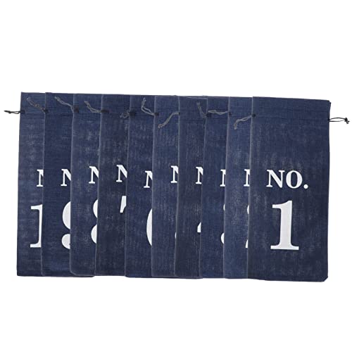 IWOWHERO 10St Weinverpackungsbeutel totebags flaschenverpackung Abdeckungen für Weinflaschen Weinflaschentaschen aus Leinen zarte Weinflaschentasche dekorative Geschenktüte Leinen- Navy von IWOWHERO