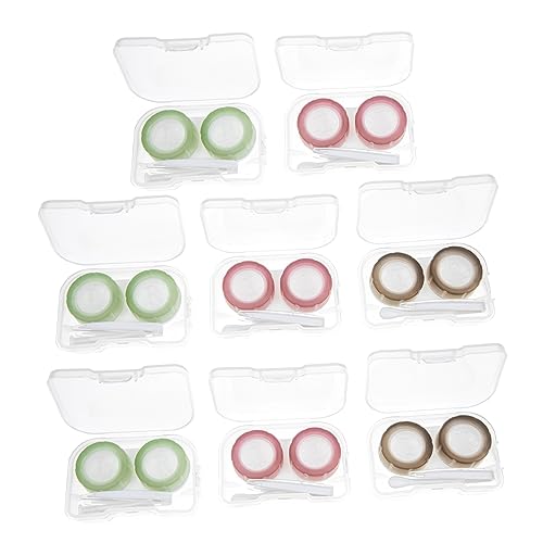 IWOWHERO 8St Kontaktlinsenbehälter bequemer Halter Objektiv-Tragetasche Fall Lenses case Kontaktlinsenhalter transparenter Kontakthalter transparentes Kontaktgehäuse Auge Plastik von IWOWHERO