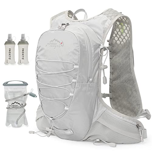 IX INOXTO Hydration Running Weste Unisex Wasserrucksack Running 3L Trinkrucksack für Trail Running, Marathon, Rennen und Wandern (Grau) von IX INOXTO