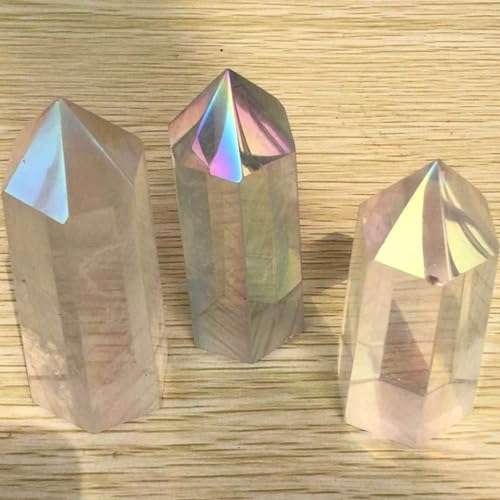 IXITAB Zepter aus Kristallglas, weiß, elektrolytisch, hohe Temperatur, Regenbogen, Reiki, Feng Shui, schöne Geschenke (Größe: 600 – 650 g) von IXITAB