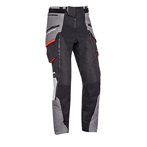 IXON Ragnar Motorrad Textilhose (Black/Red,XL) von IXON