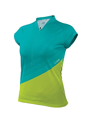 IXS Damen Jersey Colura, Petrol/Lime, 38 von IXS