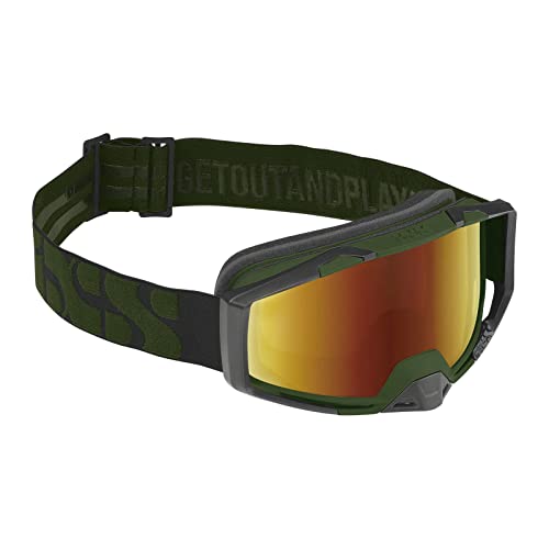 IXS Motocross Brille Trigger Goggle Mirror Low Profile, Olive, 469-510-9020 von IXS