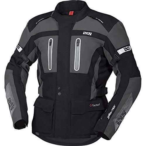 IXS Motorradjacke mit Protektoren Motorrad Jacke Pacora-ST Textiljacke schwarz/grau XL, Herren, Tourer, Ganzjährig, Polyamid von IXS