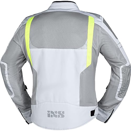 IXS Motorradjacke mit Protektoren Motorrad Jacke Trigonis-Air Sportstourer Textiljacke hellgrau/grau/neonge L, Herren, Sommer, Polyester, gelb von IXS