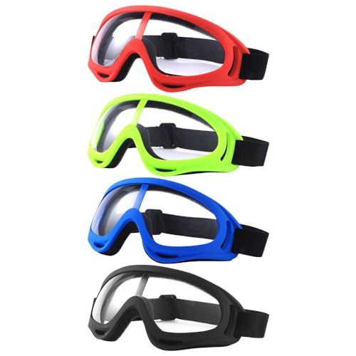 IXYHKB 4 Stück Schutzbrille für Kinder, Outdoor Schutzbrille, Erwachsene Schutzbrillen, Augenschutz Schutzbrillen mit Windbeständigkeit und UV400 Schutz für Labor, Radfahren, Skifahren, Bergsteigen von IXYHKB