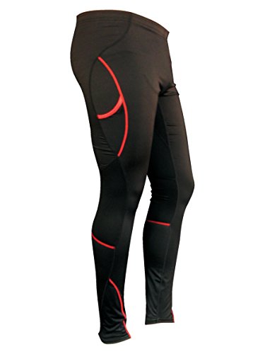 IZAS Herren Running Tights RIMO, Black/Red, XL, IURRN00708BK/RDXL von IZAS