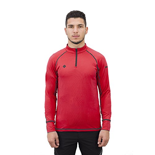 IZAS ISAR Langarmshirt für Herren S rot/schwarz von IZAS