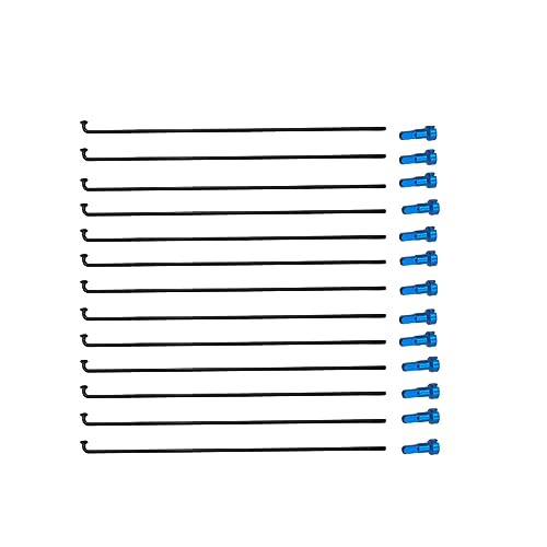 IZHAOGJING 37 x blaue Nippel aus Aluminiumlegierung, passend zu 304 Edelstahl-Speichen, Länge 274 mm von IZHAOGJING