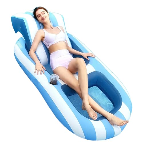 Ibuloule Aufblasbarer Schwimmkörper für Erwachsene,Aufblasbarer Schwimmkörper für Erwachsene | Schwimmender Pool-Lounge-Stuhl mit Getränkehaltern | Aufblasbare Poolschwimmer für Erwachsene für die von Ibuloule